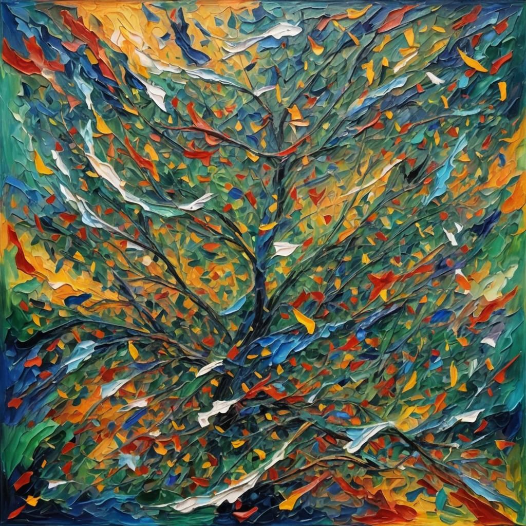 Expressionist Oil Painting of Endless Longing