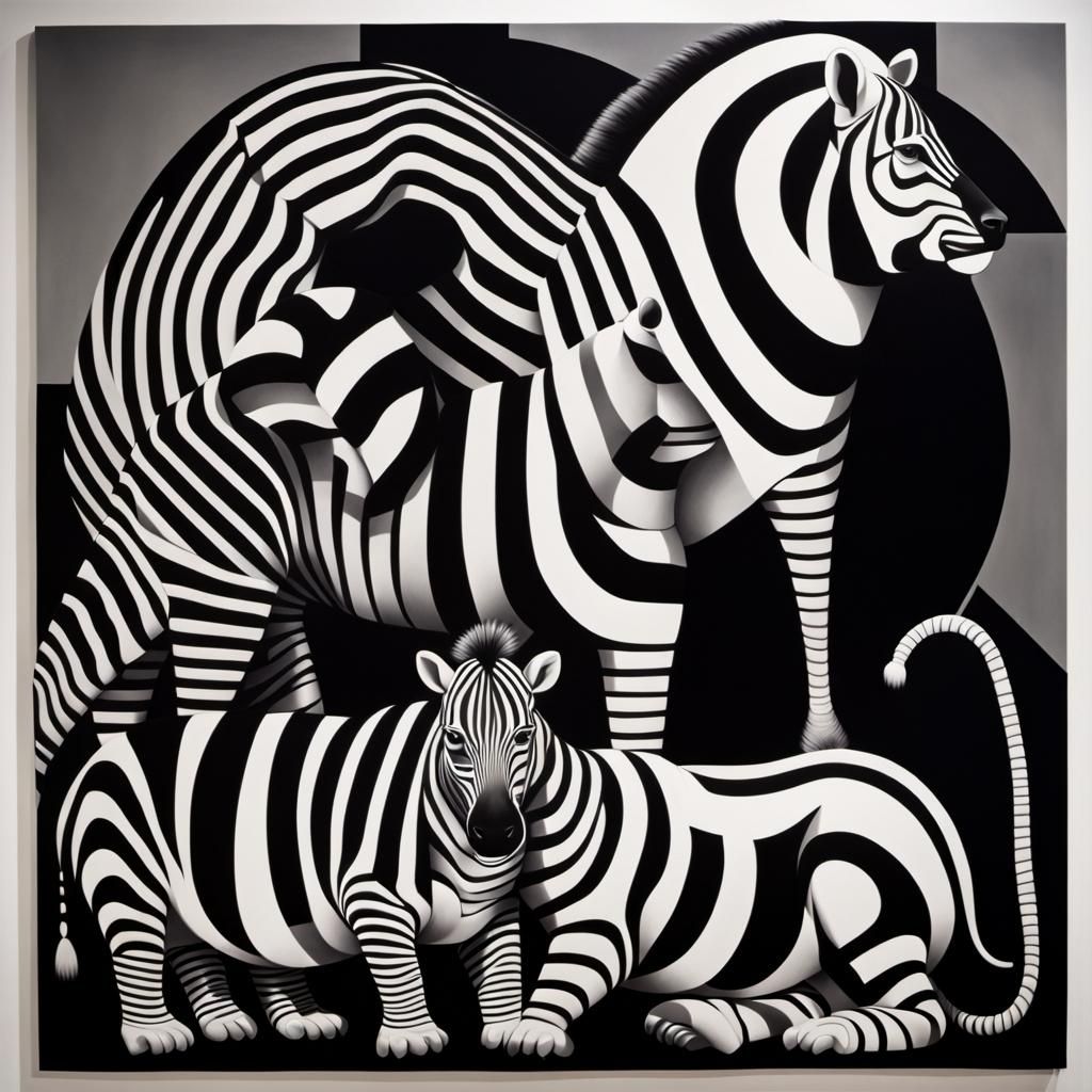 Op Art Zoo Animals in Black and White