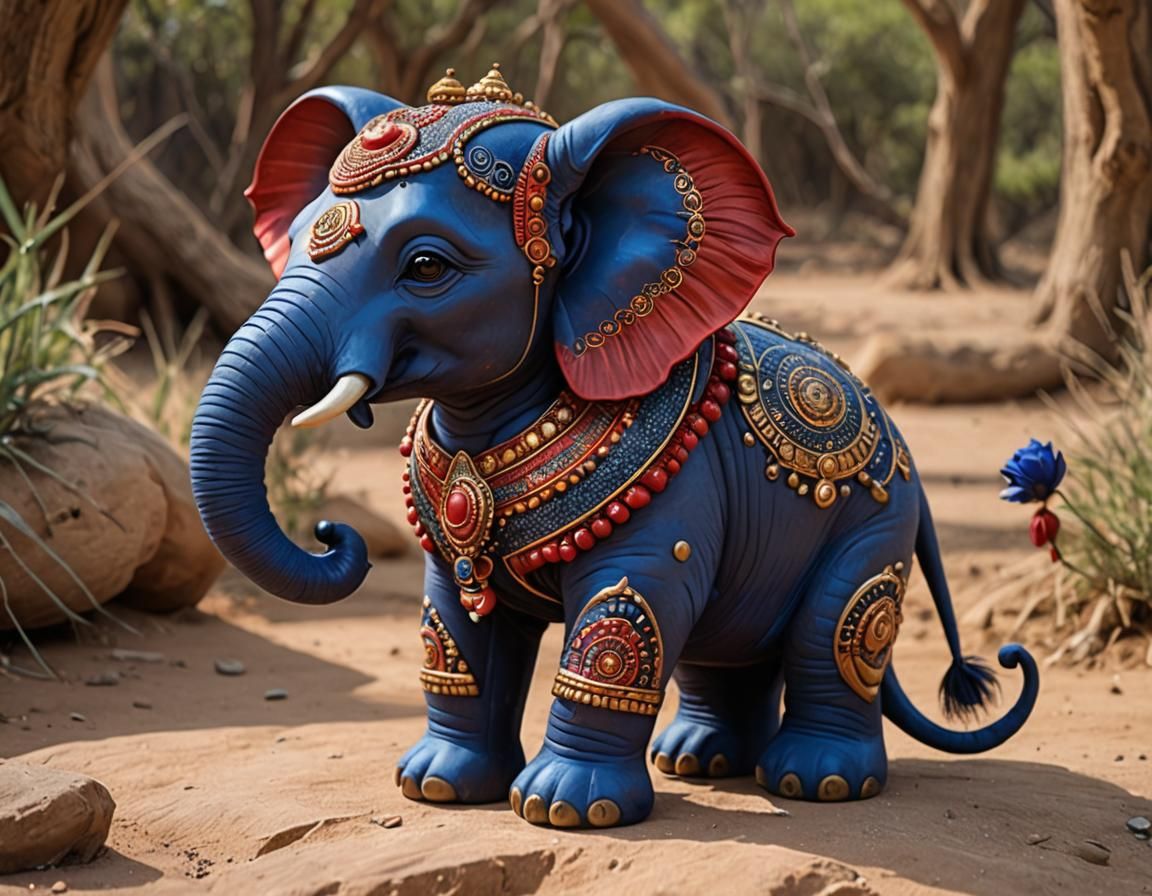 Adorable Red and Indigo Elephant Sphinx