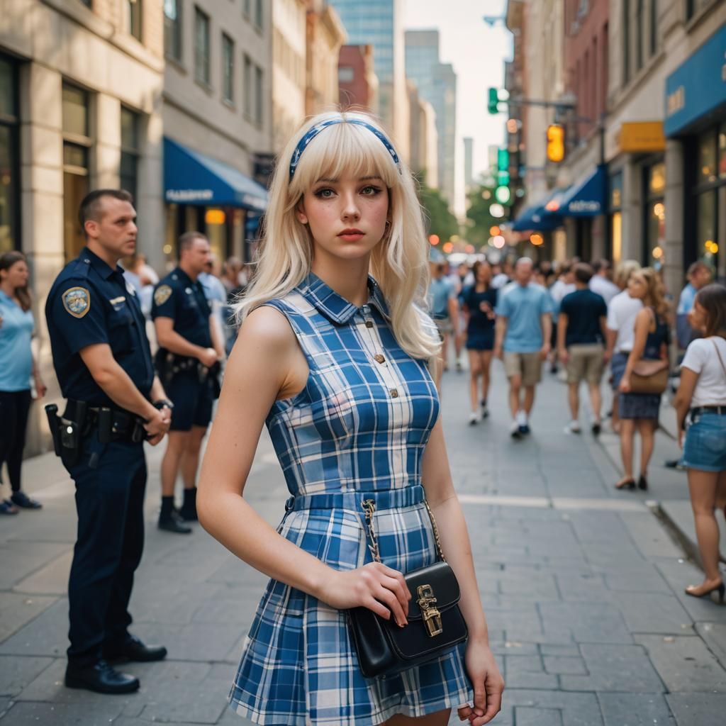 Hyper-Realistic Portrait of Young Person in Babydoll Dress