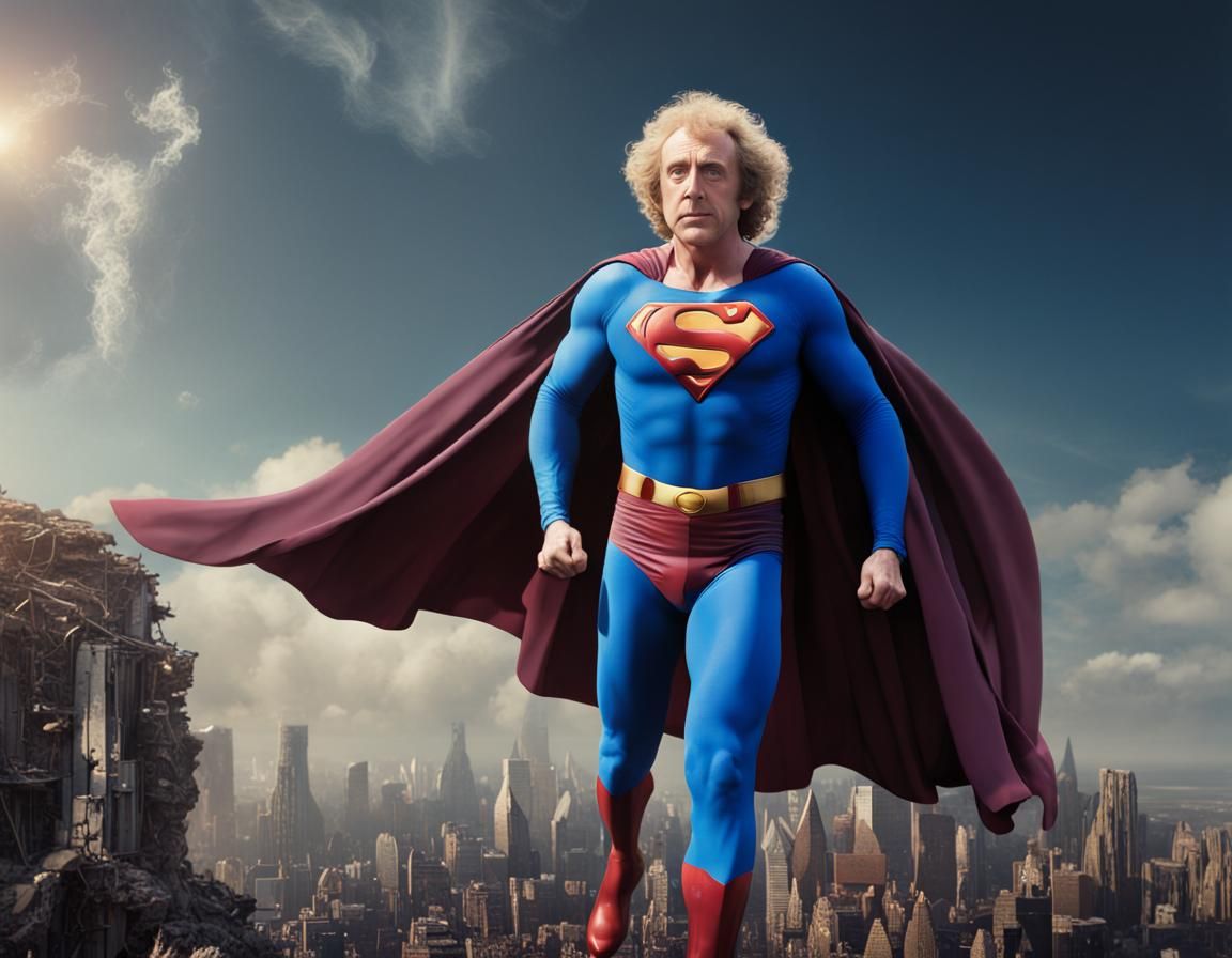 Gene Wilder as Superman: Detailed Digital Art