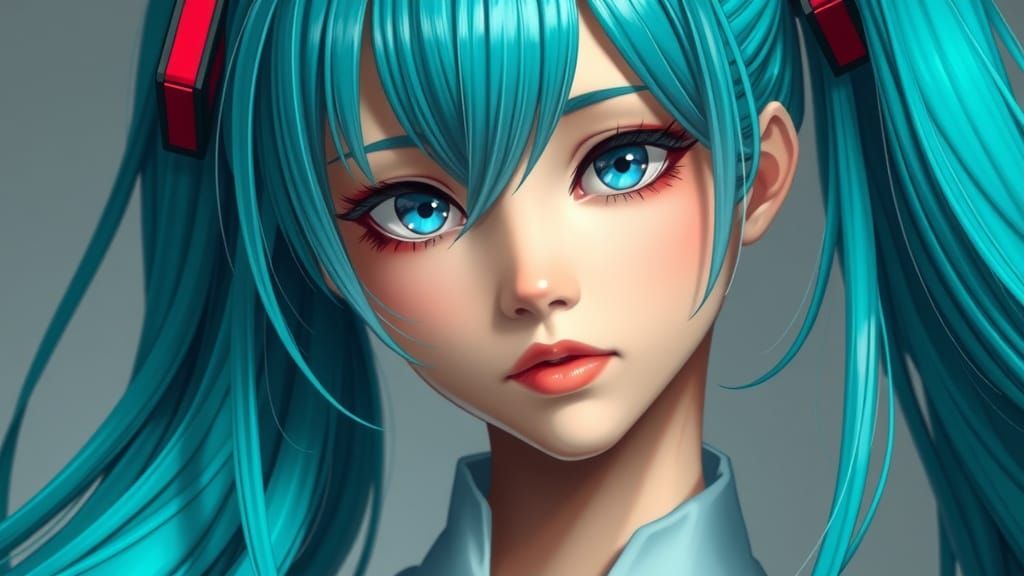 Hyperrealistic Portrait of Hatsune Miku
