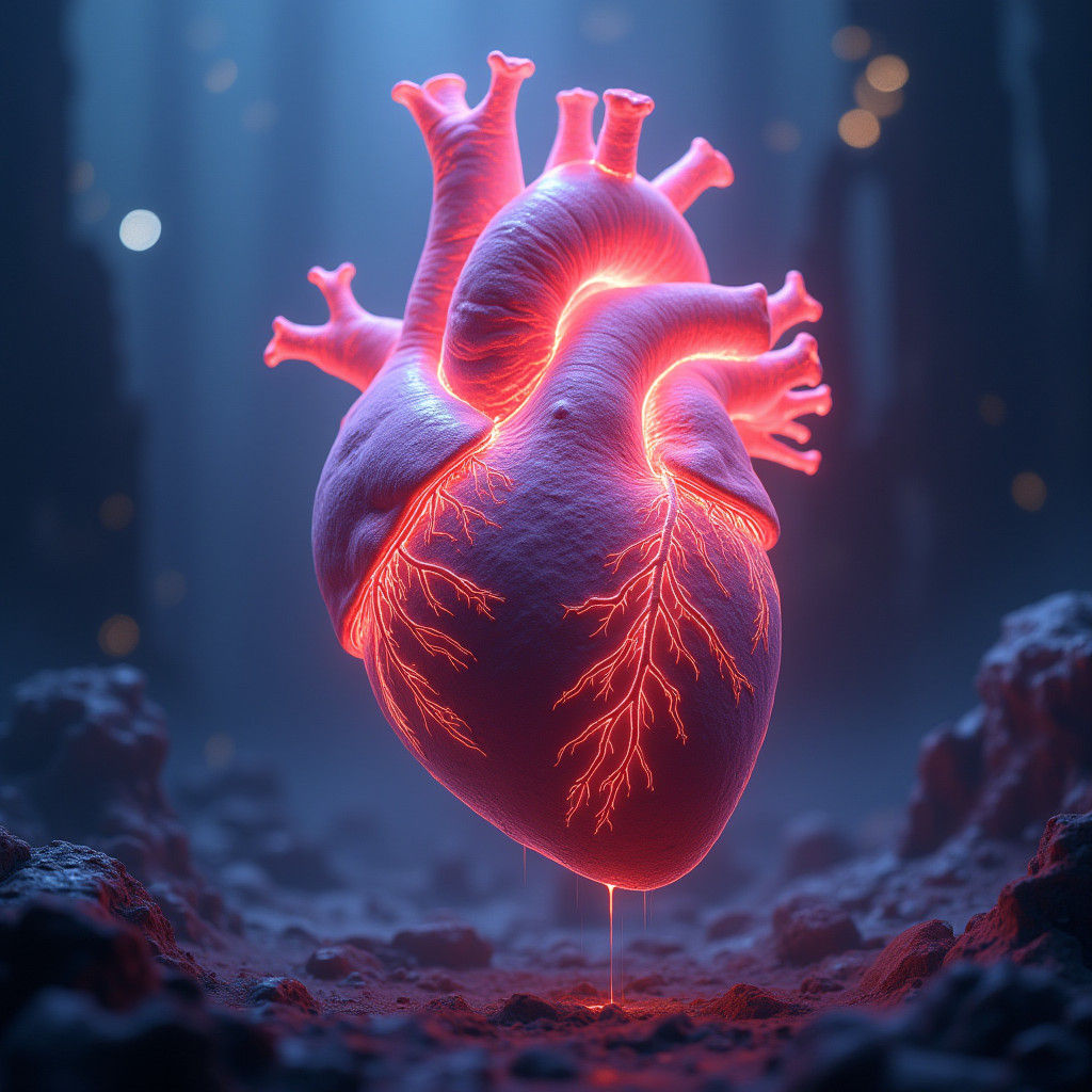 Glowing Heart in Ethereal Light, Unreal Engine 5