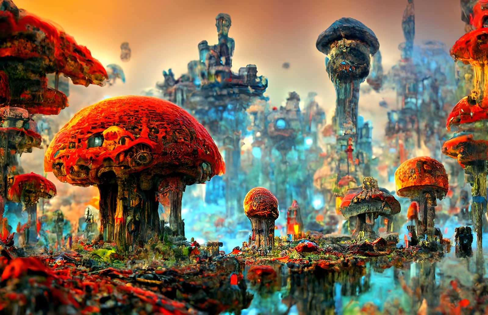 Super Mario Mushroom Kingdom: Hyperdetailed Magical Metropol...