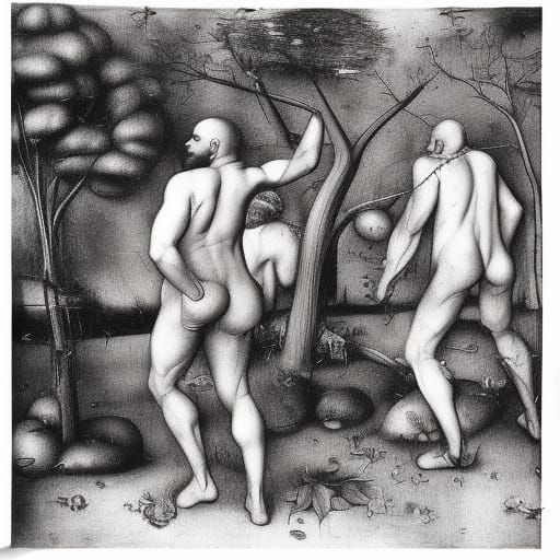 Two Men by Ivy Wall in Old Master Style