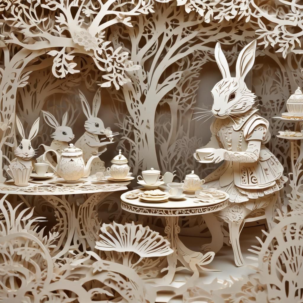 Come to tea, said the White rabbit