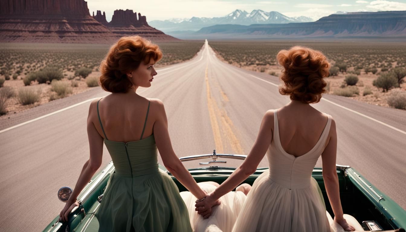 Thelma and Louise Drive to La Sal Mountains