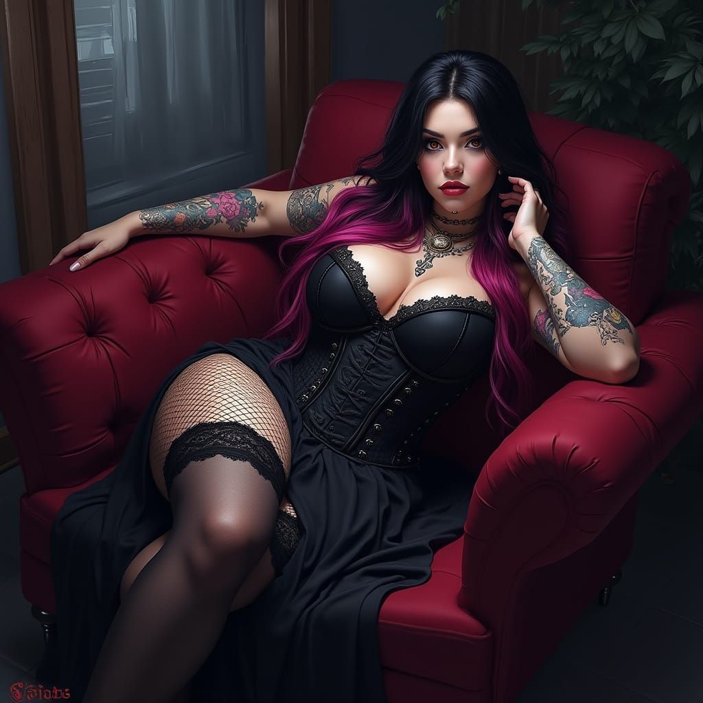 Mystical Goddess of Velvet Dreams in Manhwa Style