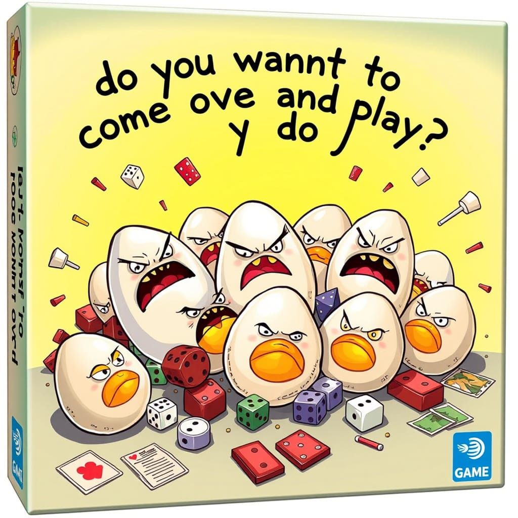Angry Egg Board Game Cover Illustration