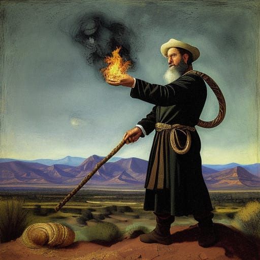 Orthodox Jew Transforms Staff into a Rising Serpent Amidst G...