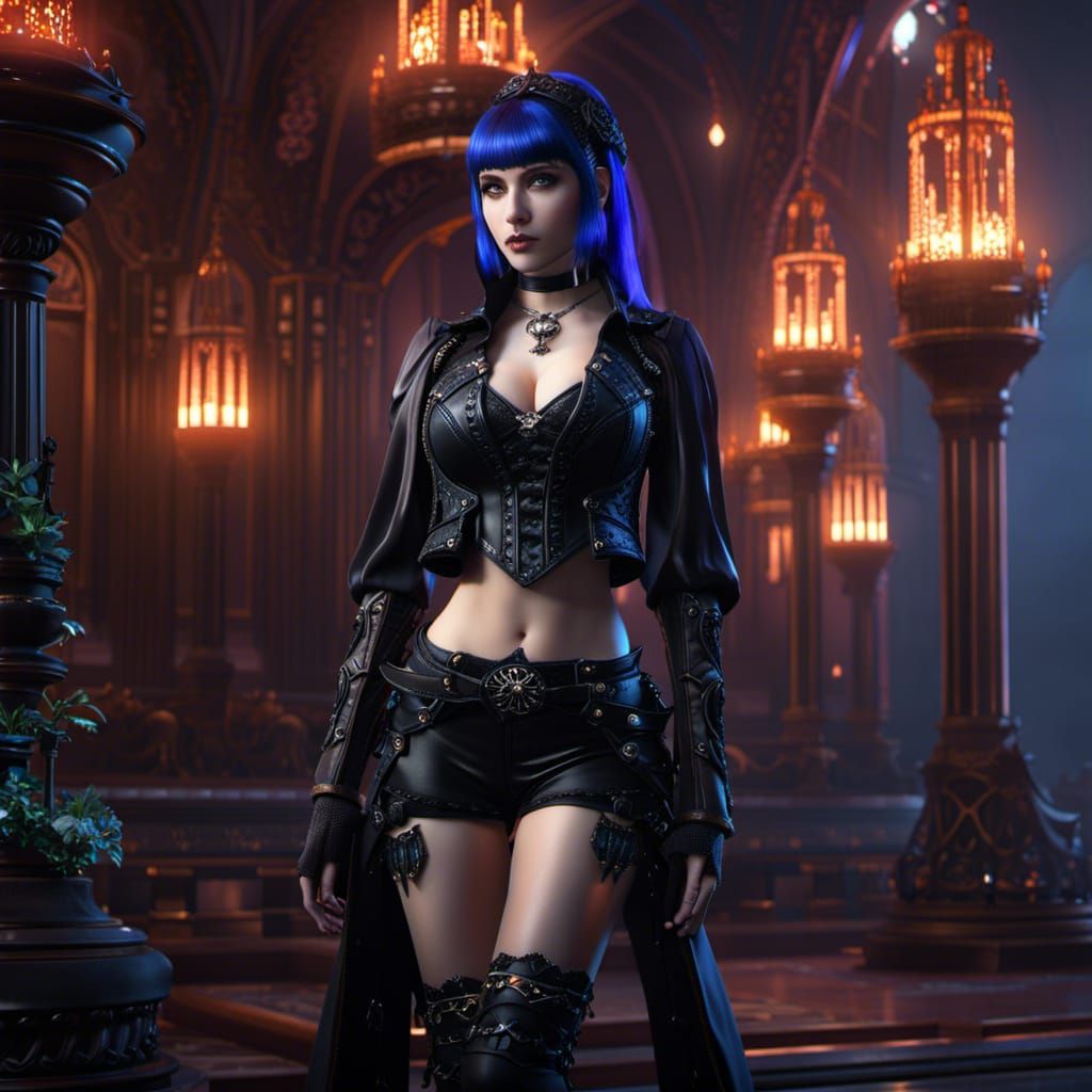 Gothic Woman in Fantasy Art Style, 8K