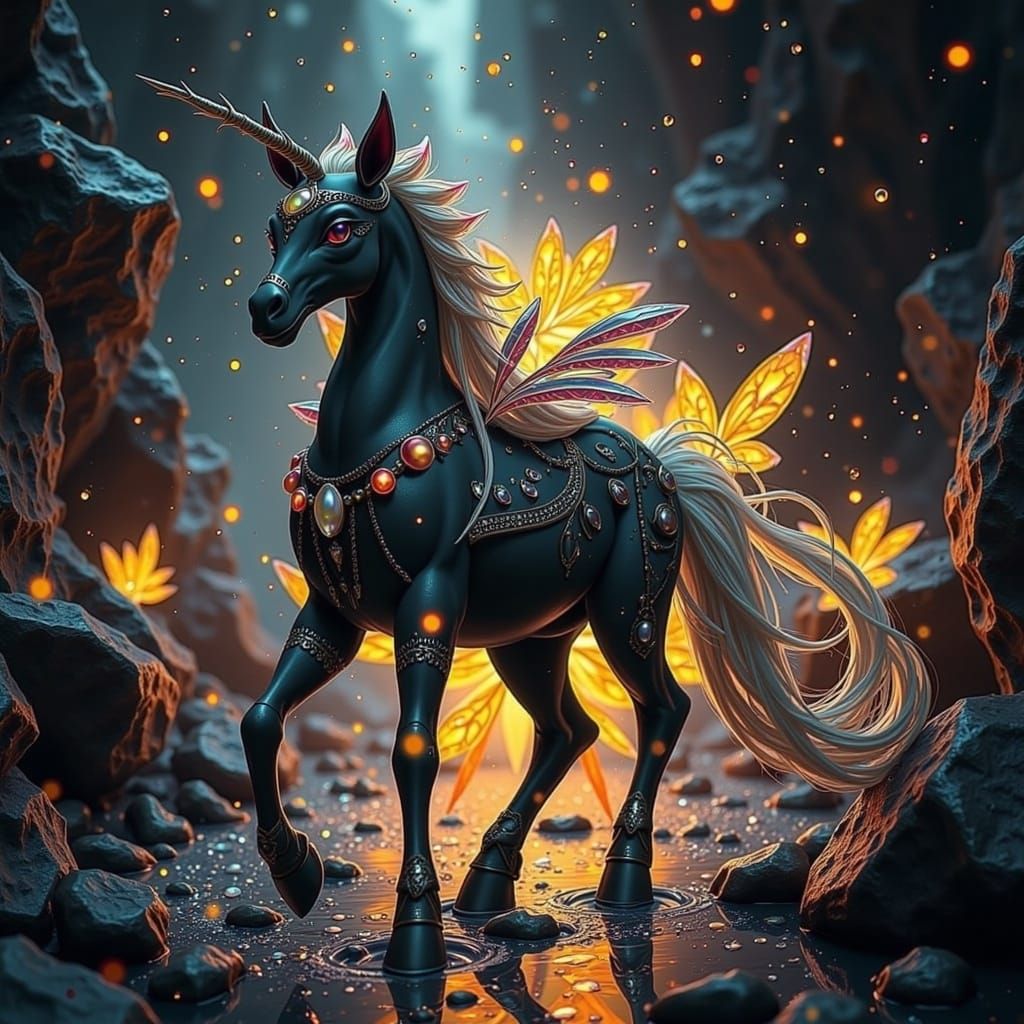 Majestic Centaur in Crystal Cavern with Tribal Markings and ...