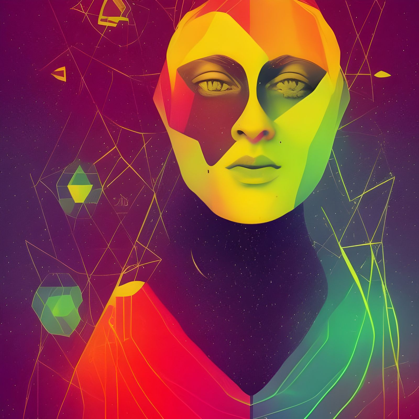 Beelezbub Holographic Astral Illustration in Digital Art