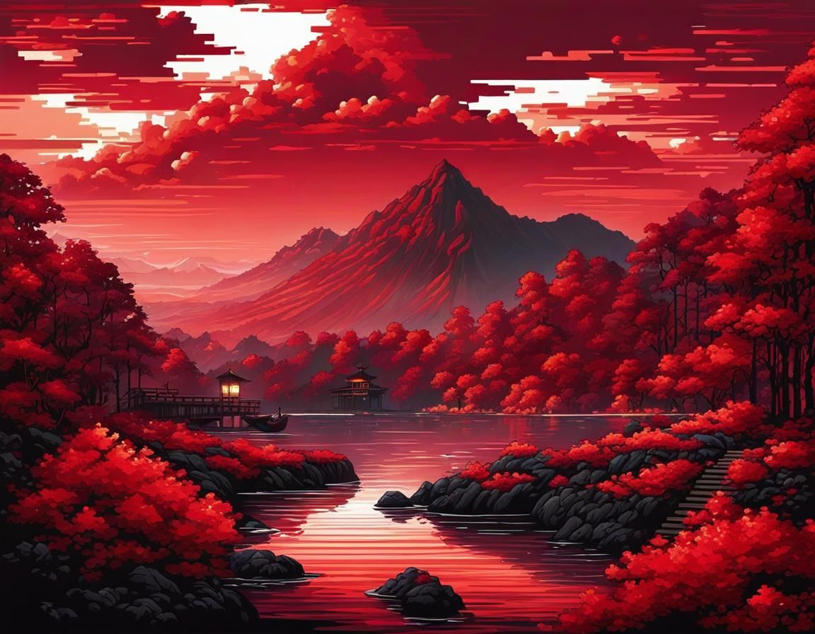 Glowing Lights in Pixel Art Style