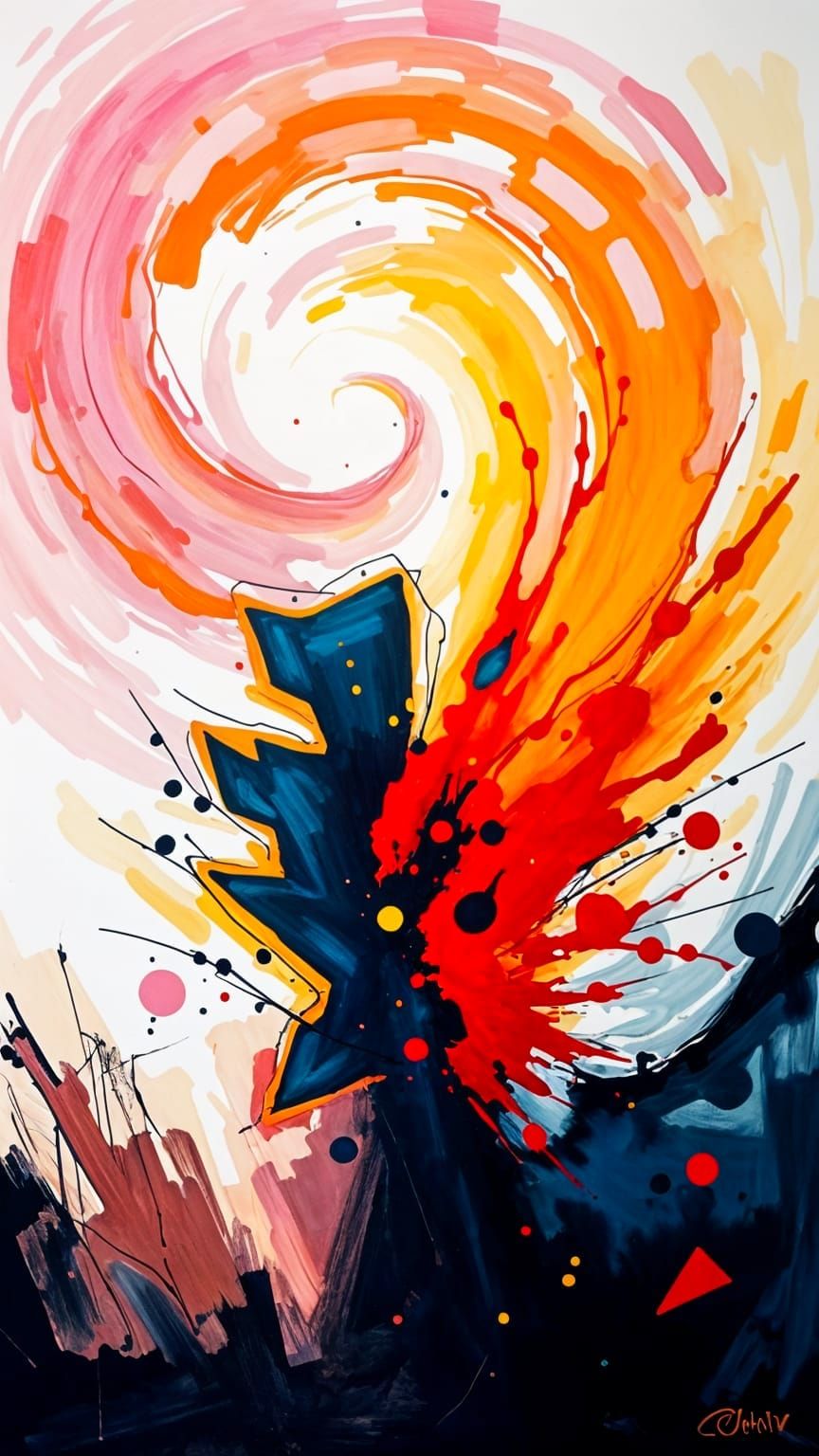 Joy and Anger Collide in a Vibrant, Abstract Clash