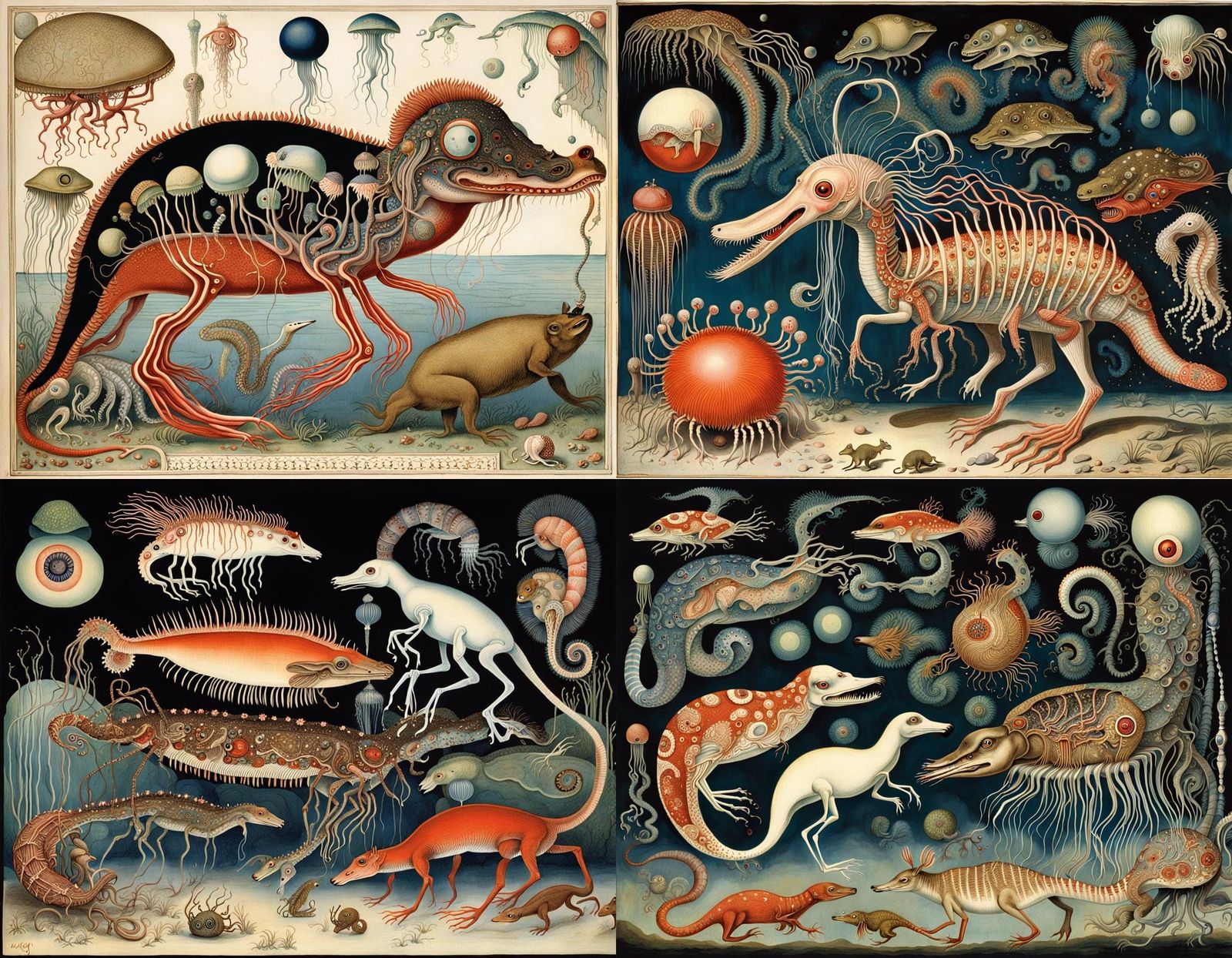 Entangled Mutant Creature Inspired by Golden Age Illustratio...