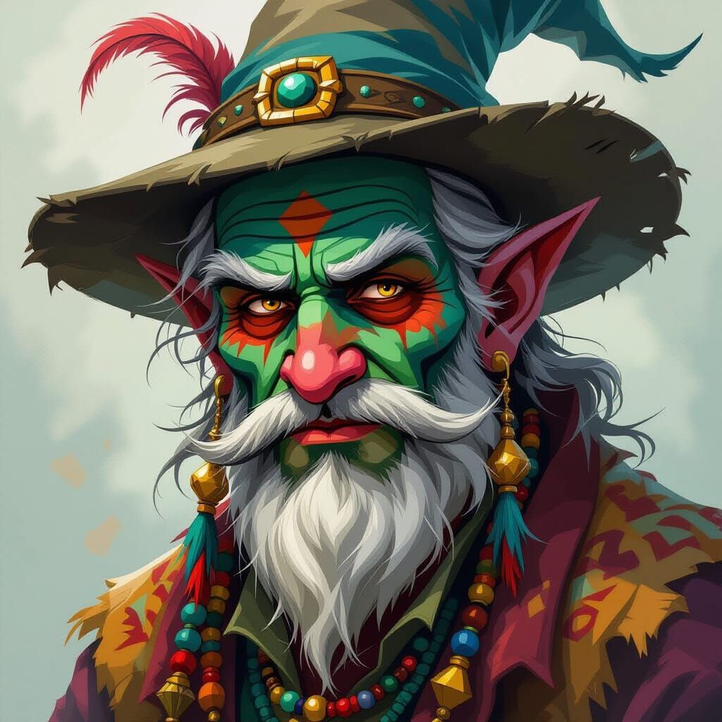 Enchanting Portrait of a Folklore Spirit in John Bauer Style