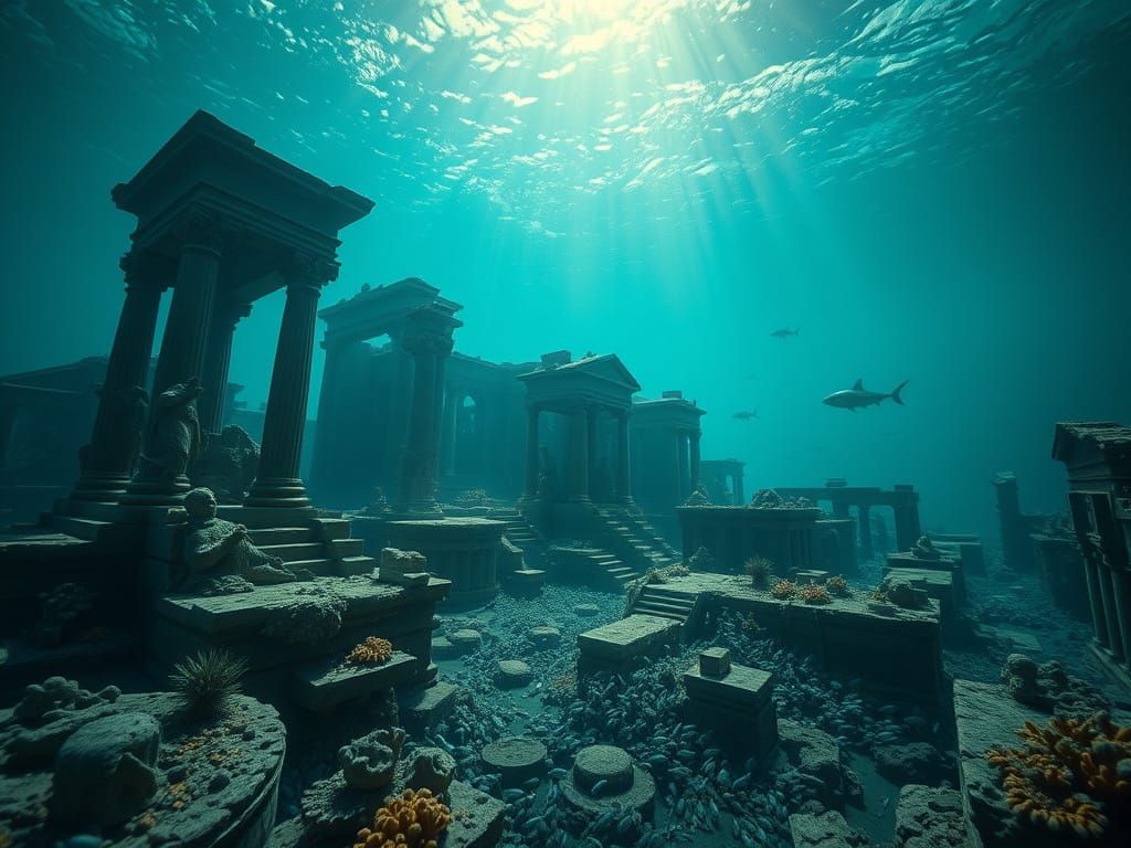 Lost City of Atlantis Ruins Underwater Cinematic Masterpiece