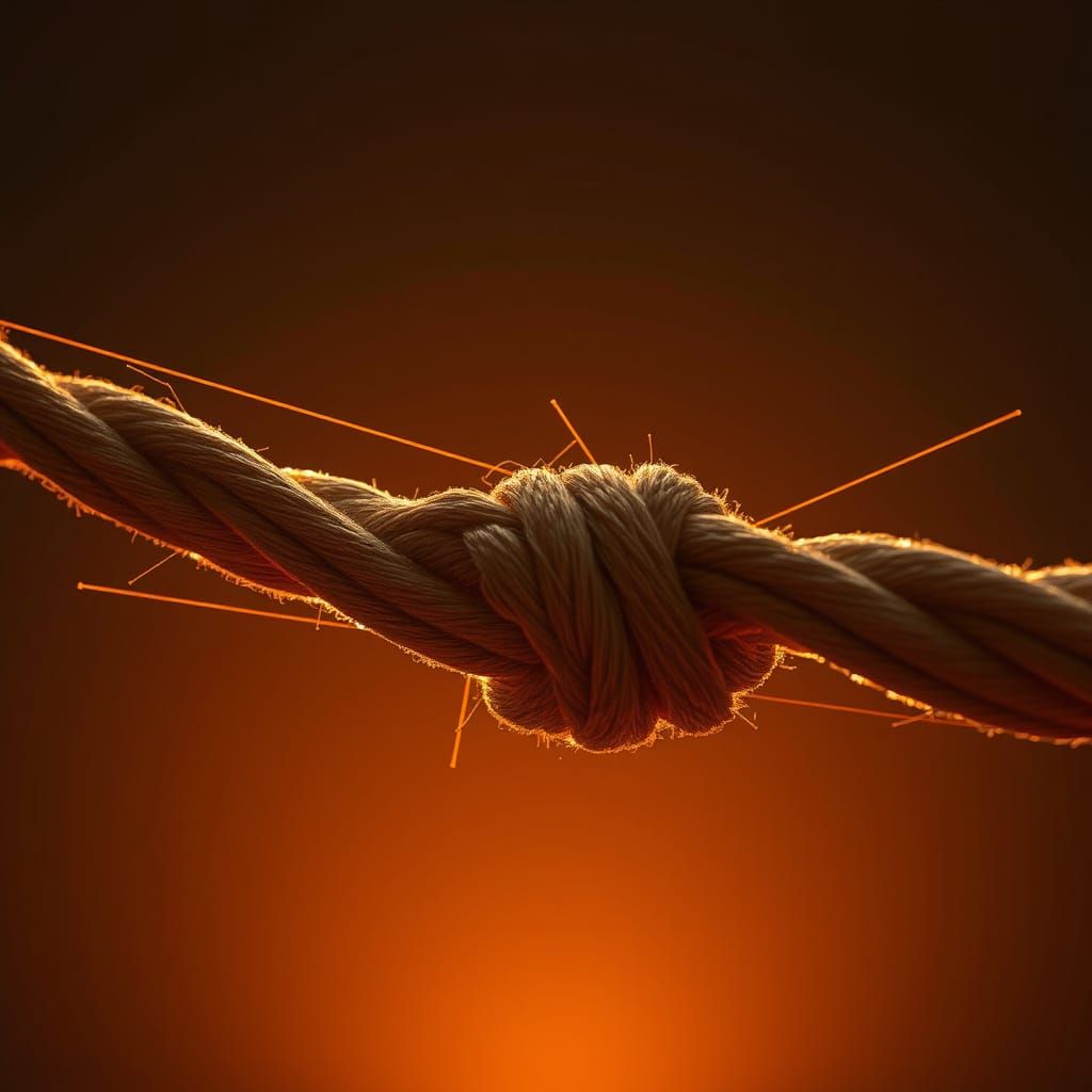 Taut Rope in Warm Golden Light