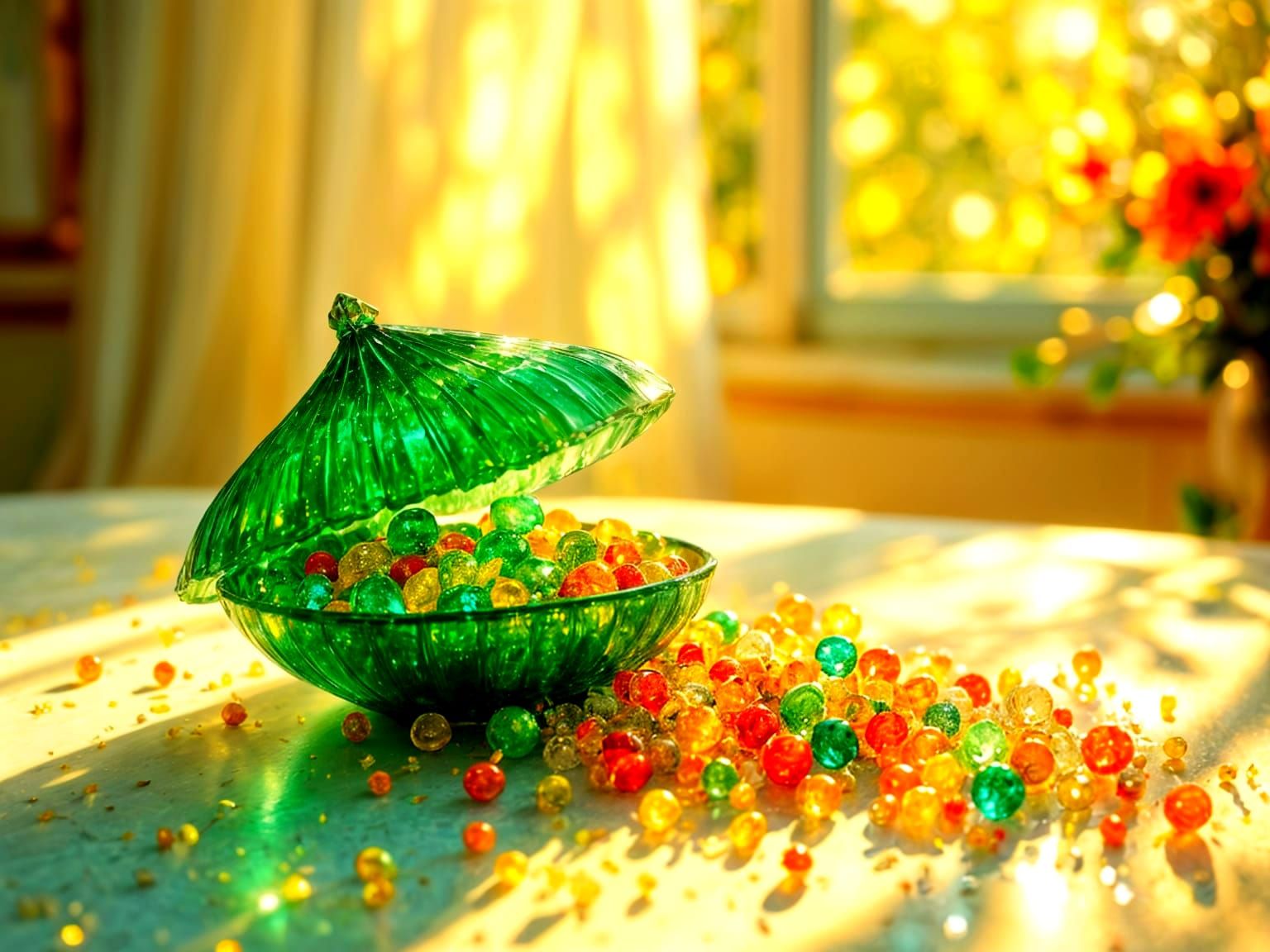 Ethereal Emerald Glass Bead Prism