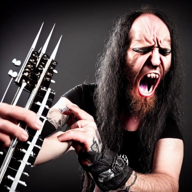 Grimacing Heavy Metal Musician: Musical Intensity