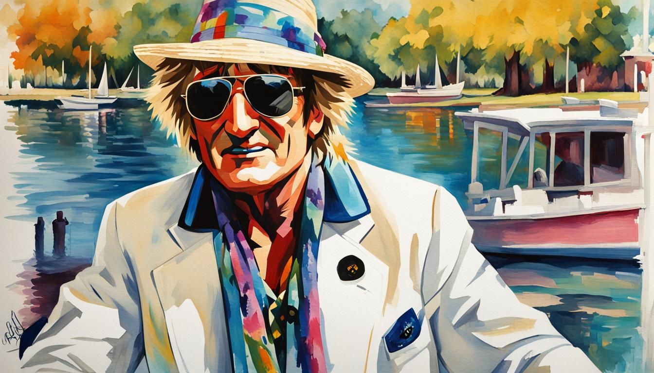 Pop Art Portrait of Singer with Famous Painting