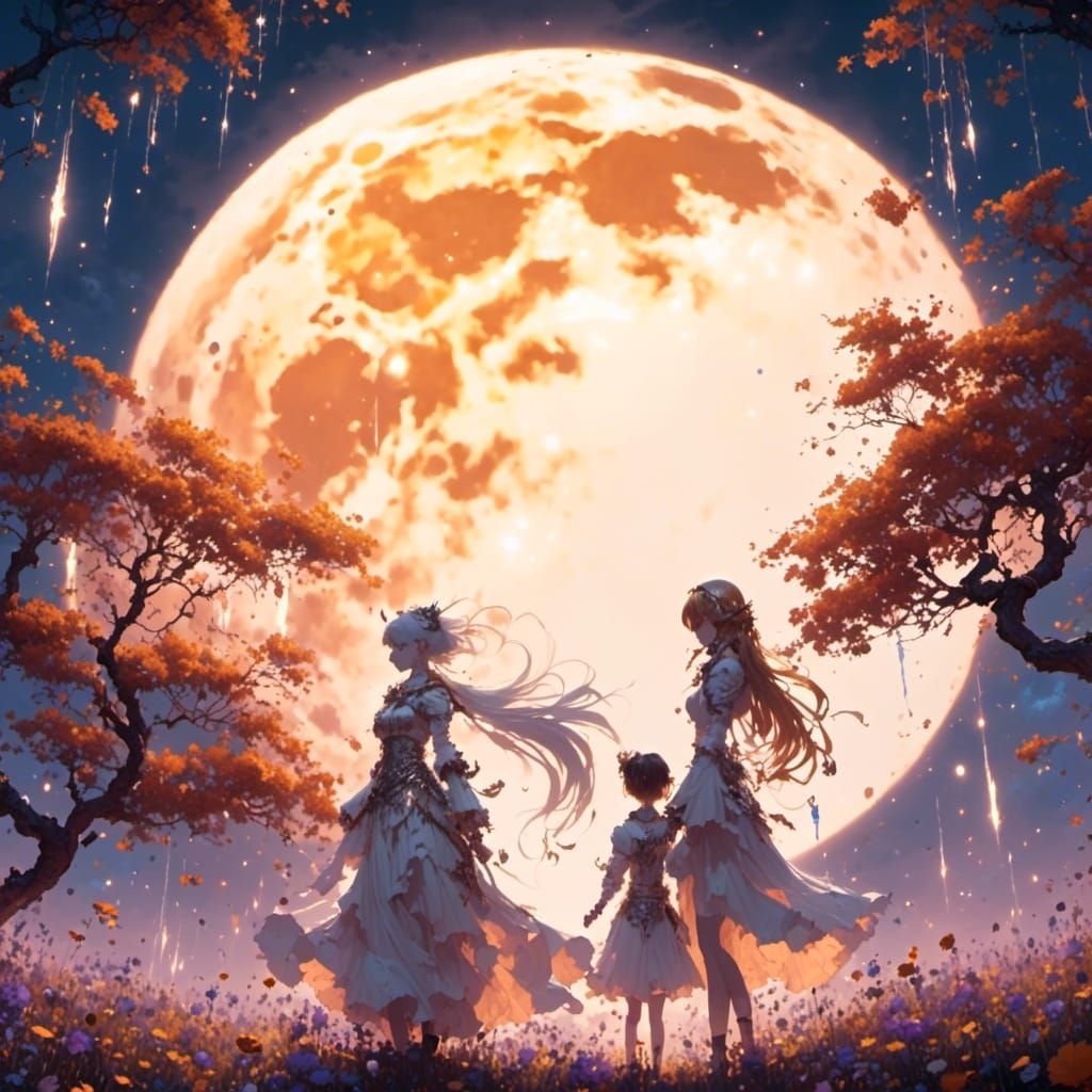 Anime Couple in Orange Moonlight, Mappa Style