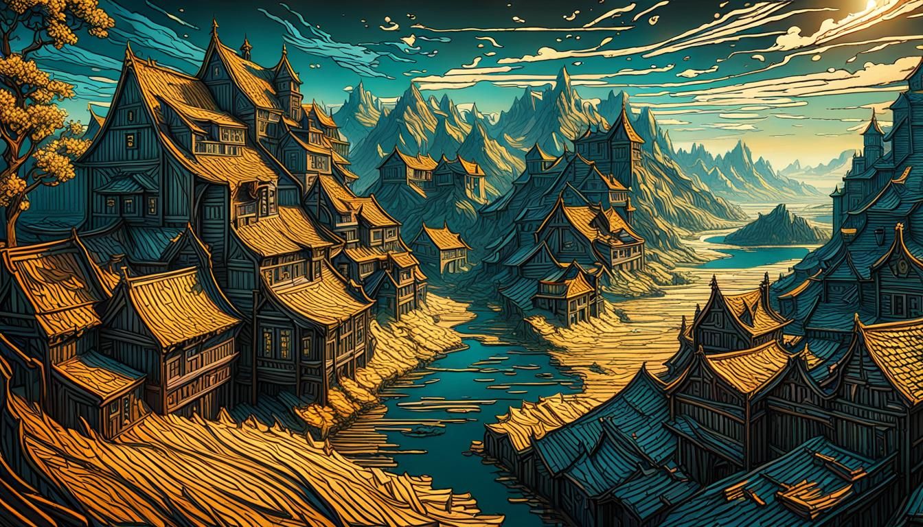 Fantastical Landscape in Detailed Matte Painting Style