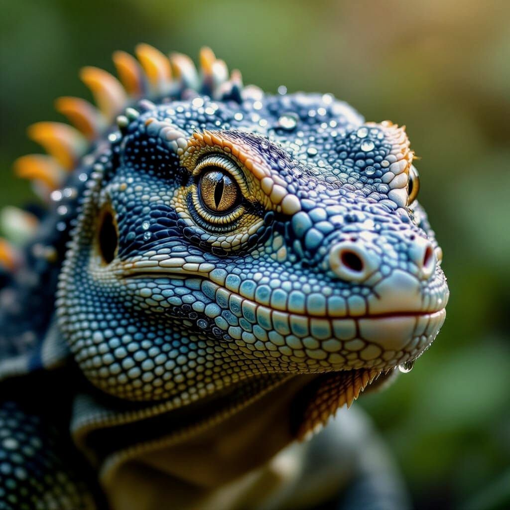 Komodo Dragon Portrait with Celestial Fur in Beatrix Potter ...