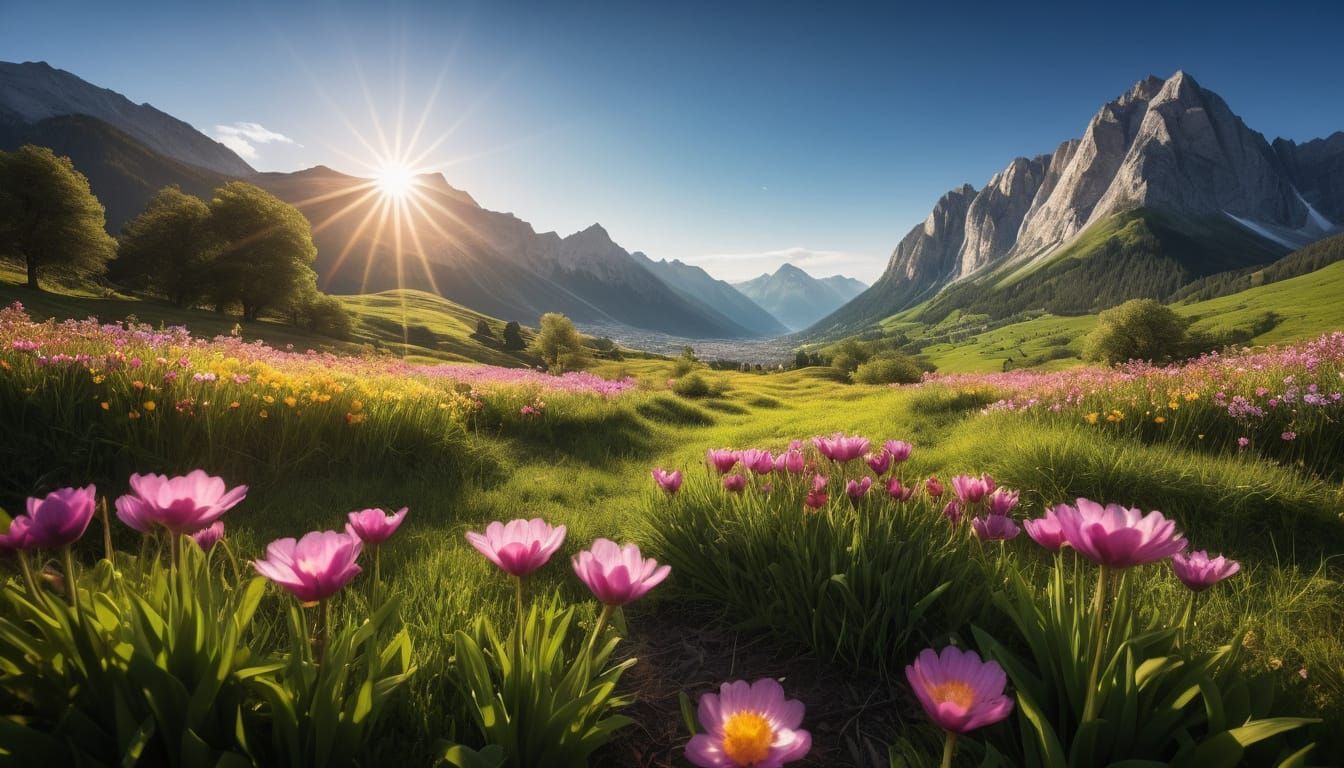 Breathtaking Spring Landscape in Vibrant Color