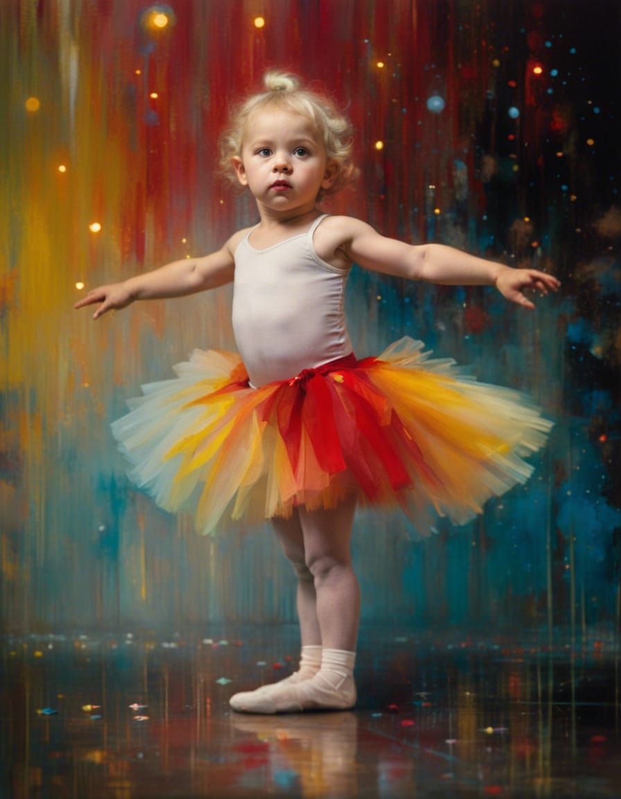 Toddler's Ballet Performance in Hyperrealistic Style