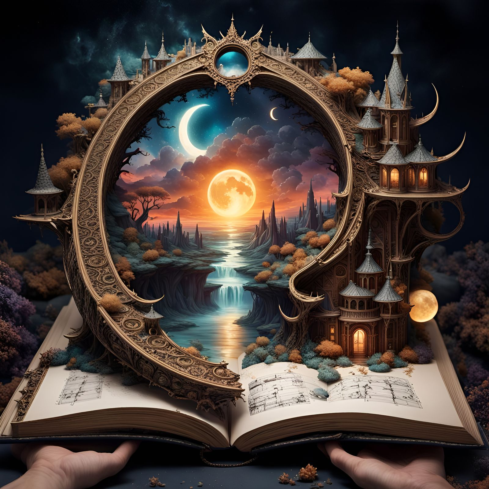 Magical Landscape in Spellbook: Fantasycore Art
