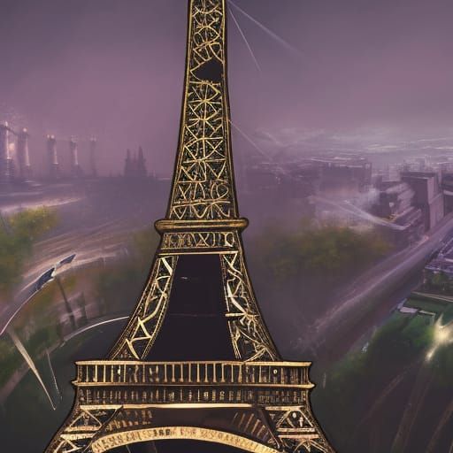 Eiffel Tower Wrapped in Toilet Paper: Fantasy Concept Art