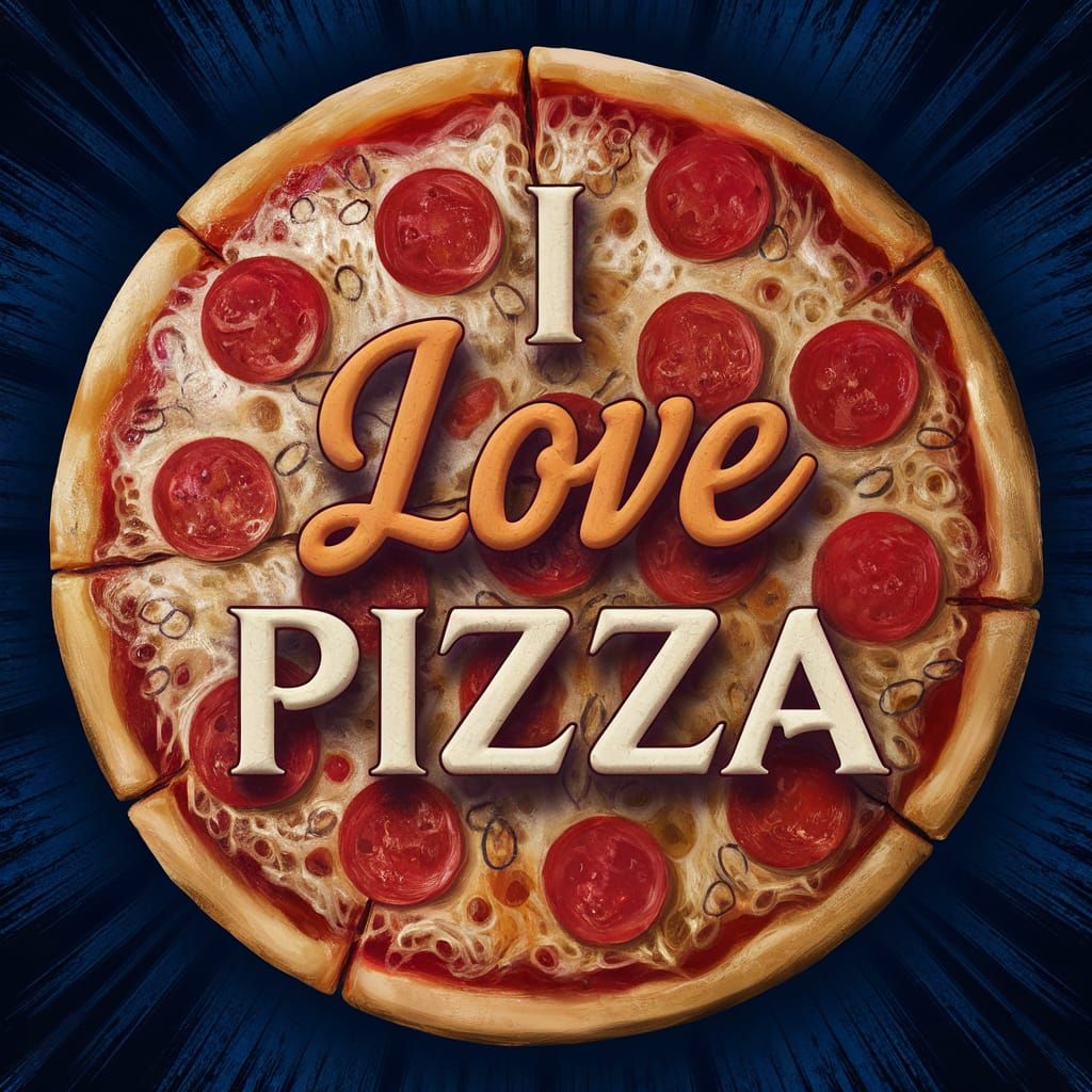 Detailed Pizza Design in Matte Painting Style