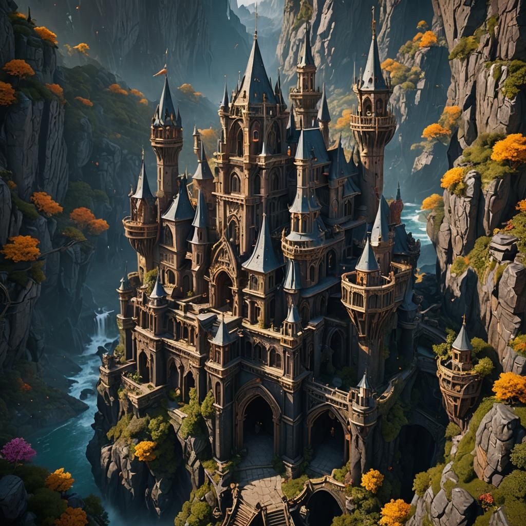 Canyon Castle: Detailed Matte Painting in Unreal Engine