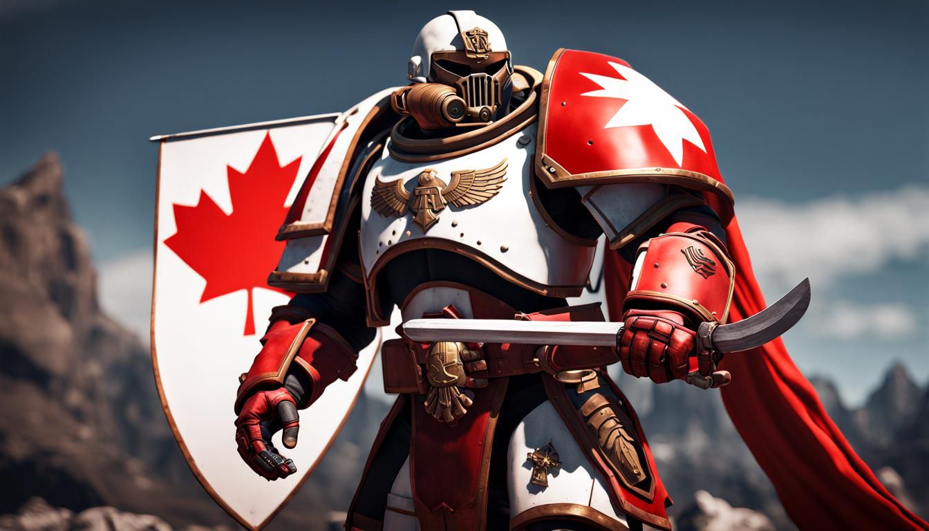 Canadian Space Marine in 3D Game Cinematic Style