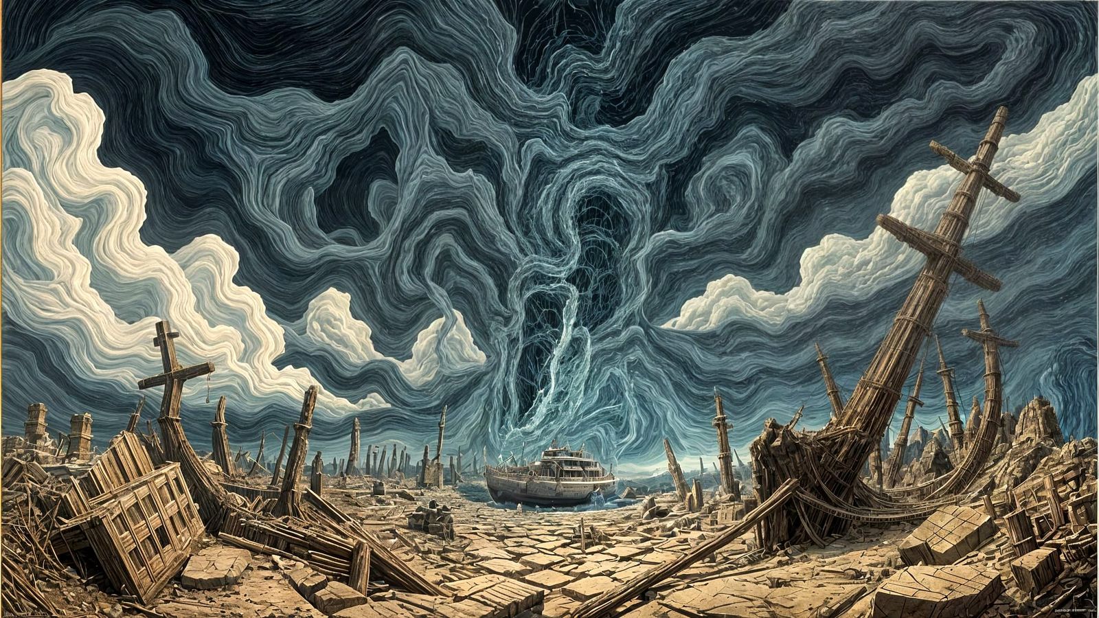 Dystopian Seafloor with Crystal Leviathan