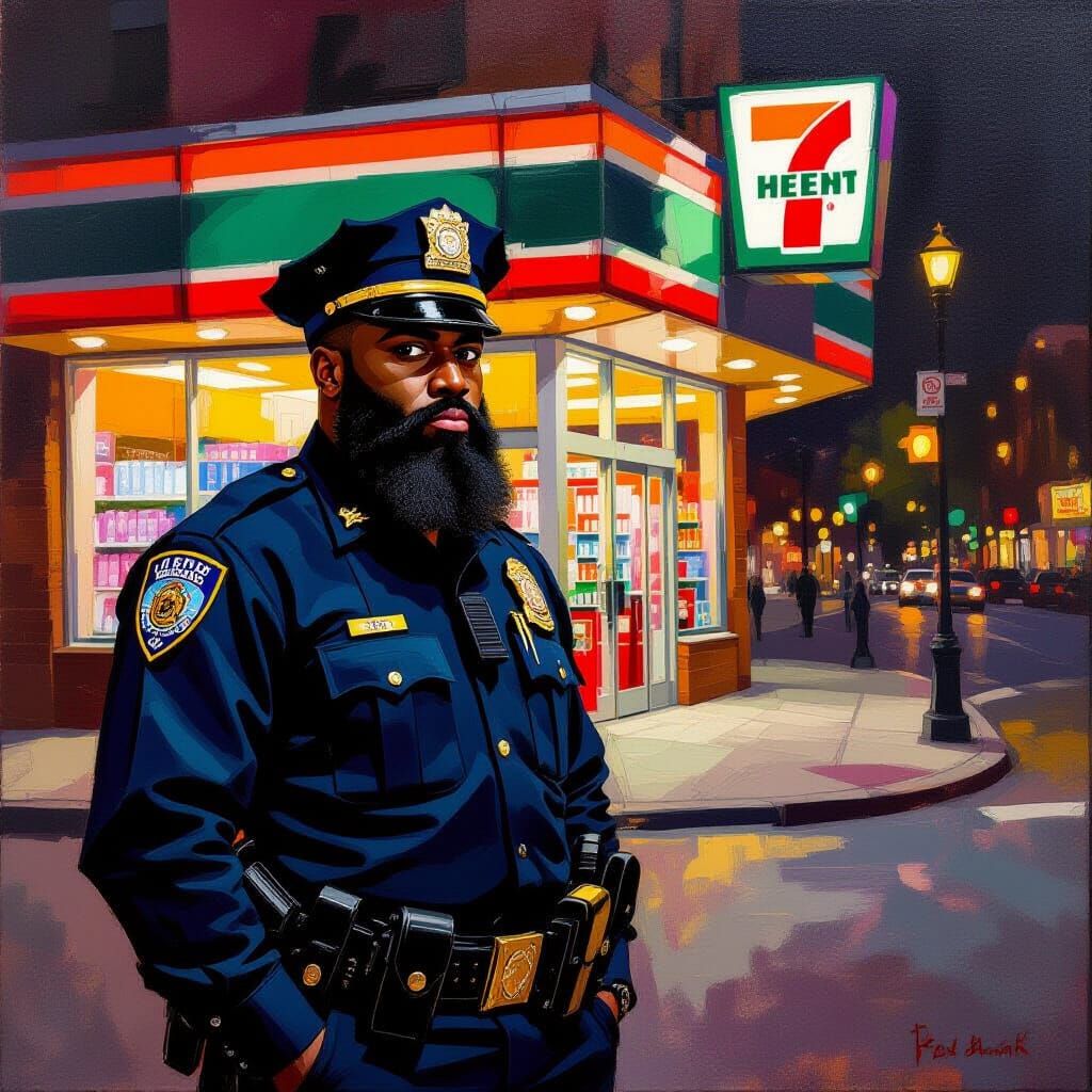 NYPD Officer in Baroque Style Painting