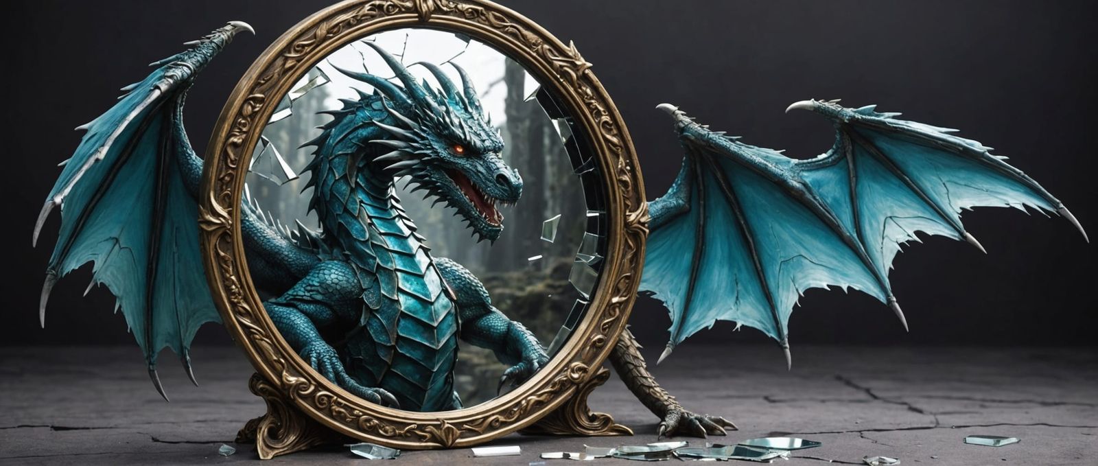Shattered Dragon Mirror: Abstract Reflection