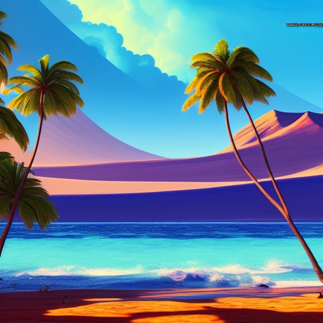 Mauna Kea Beach Fantasy Matte Painting in 8K