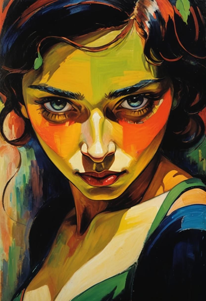 Fauvist Portrait of a Young Woman.