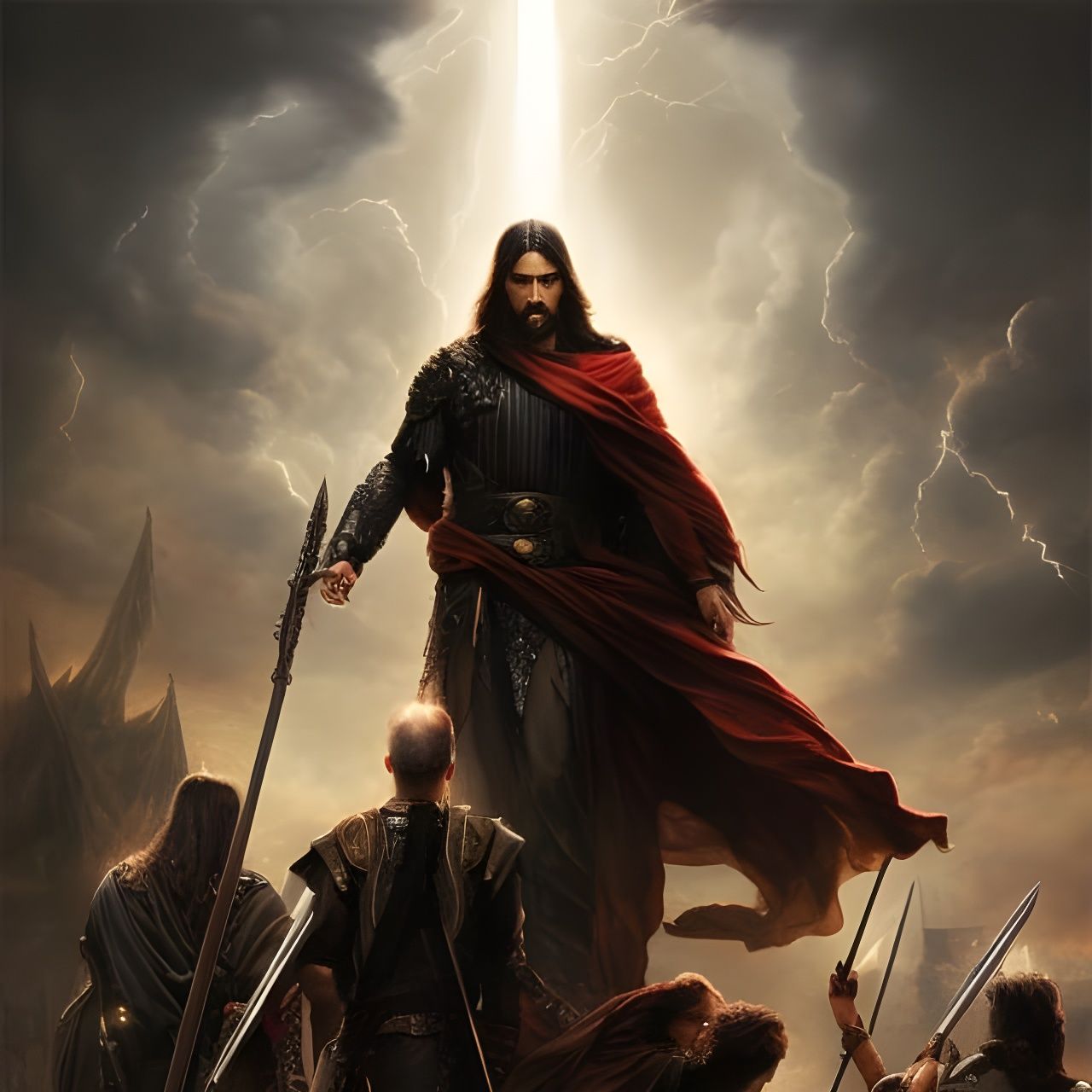 Jesus Christ Byzantine Icon in Photorealistic Style