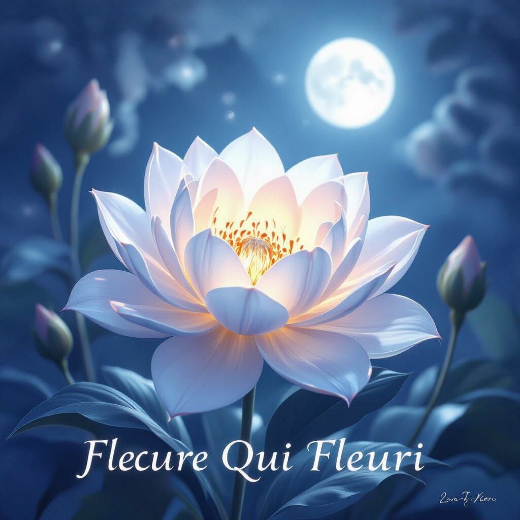 Luminous Moon Flower Blooms in Ethereal Light