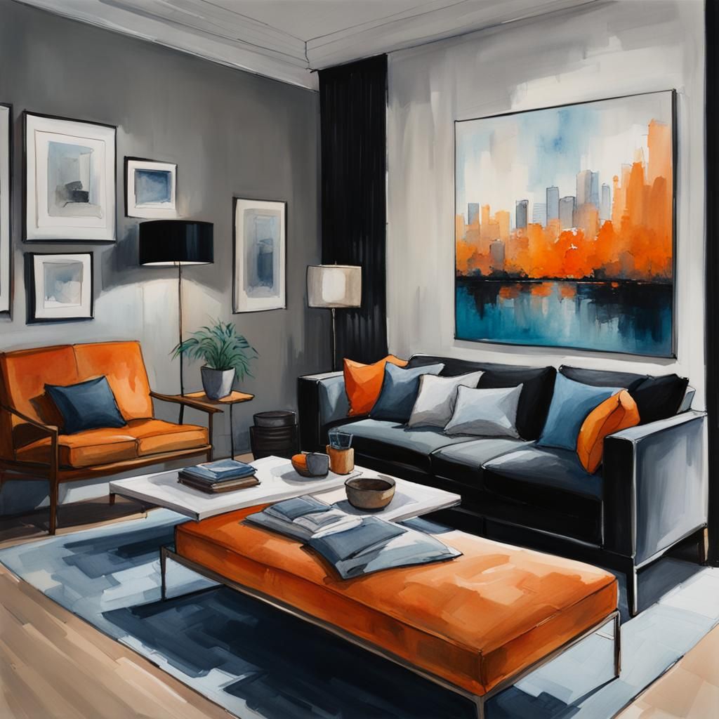 Modern Apartment in Aesthetic Watercolor Style