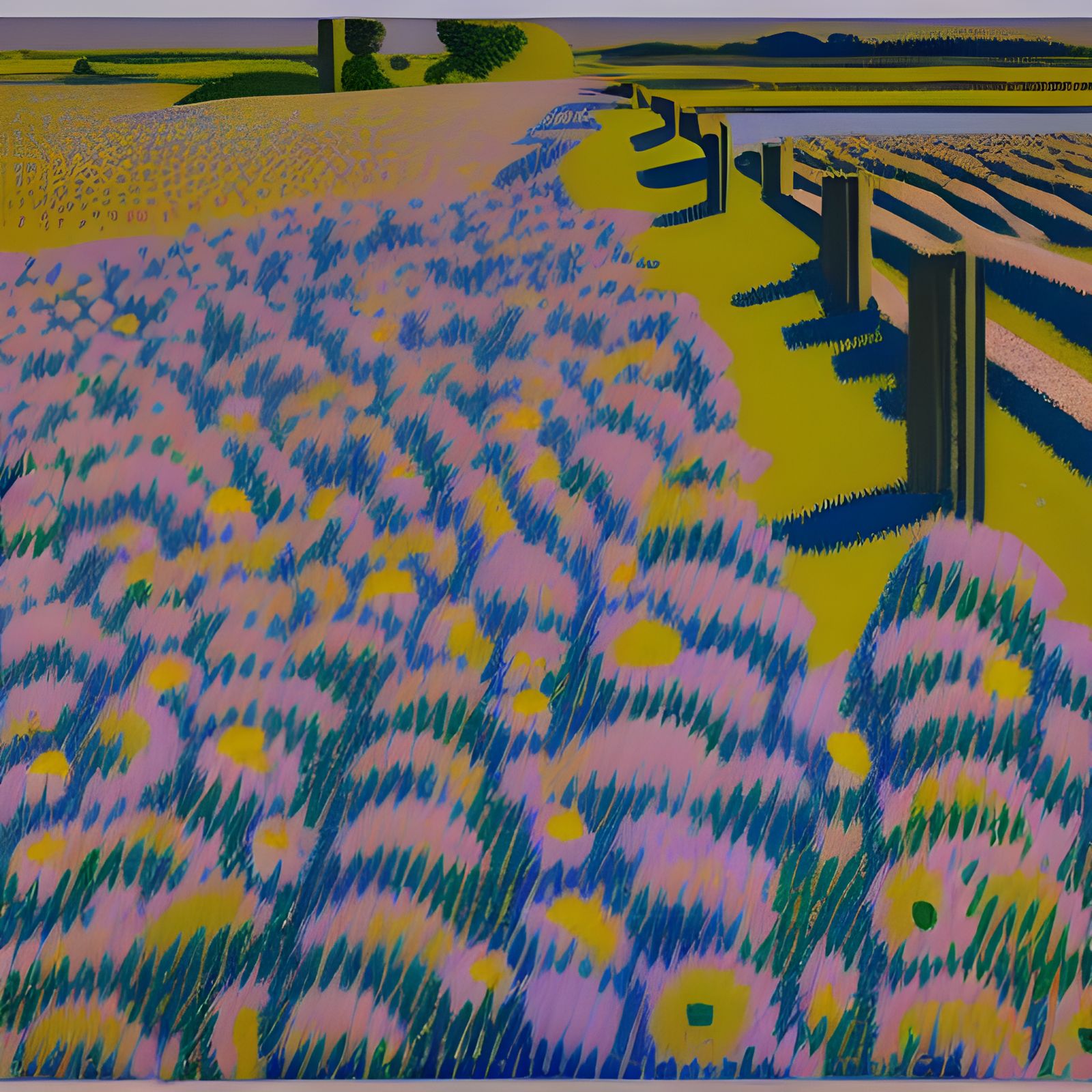 Abstract Dada Landscape Oil Painting