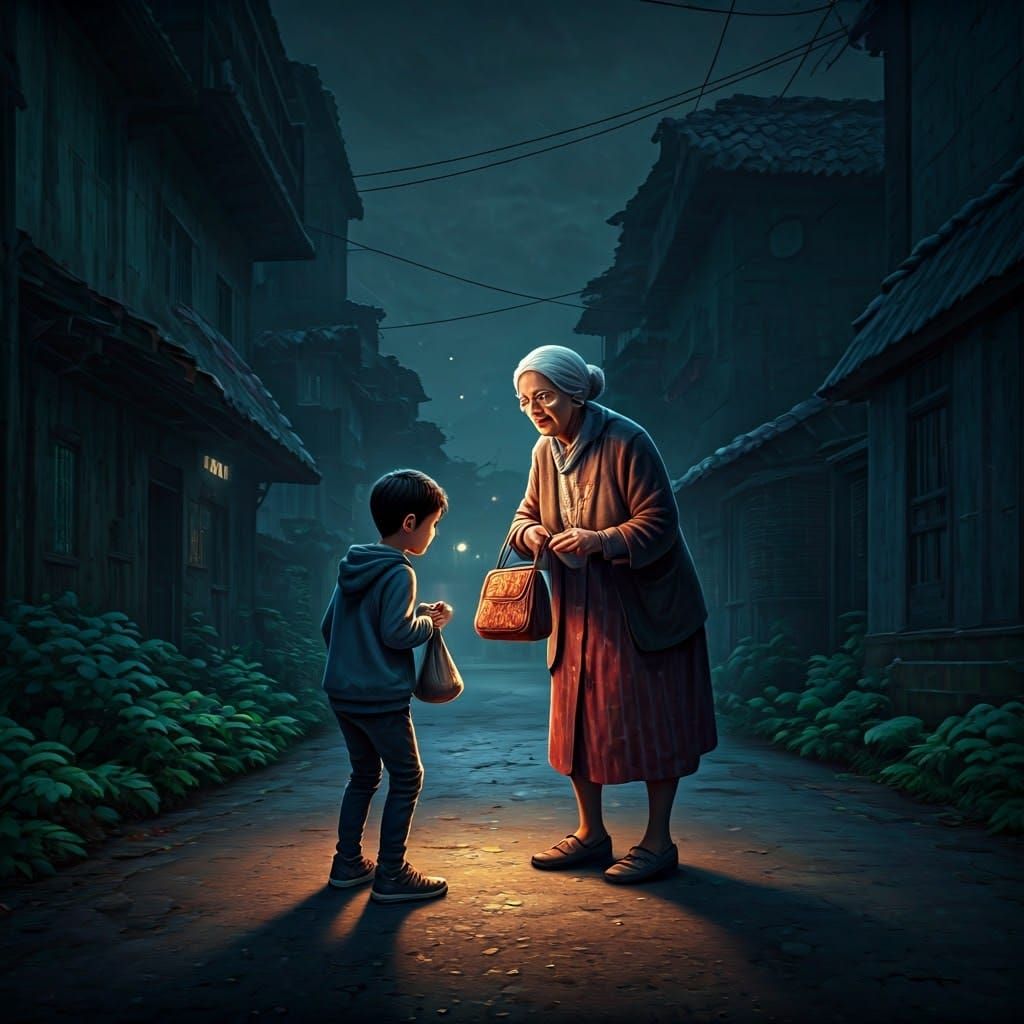 A Youthful Thief Under Midnight Stars