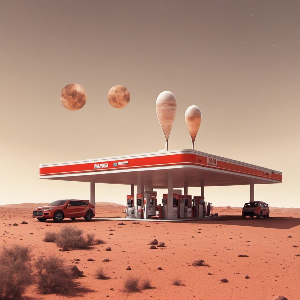 Gas Station on Mars: A Conceptual Rendering