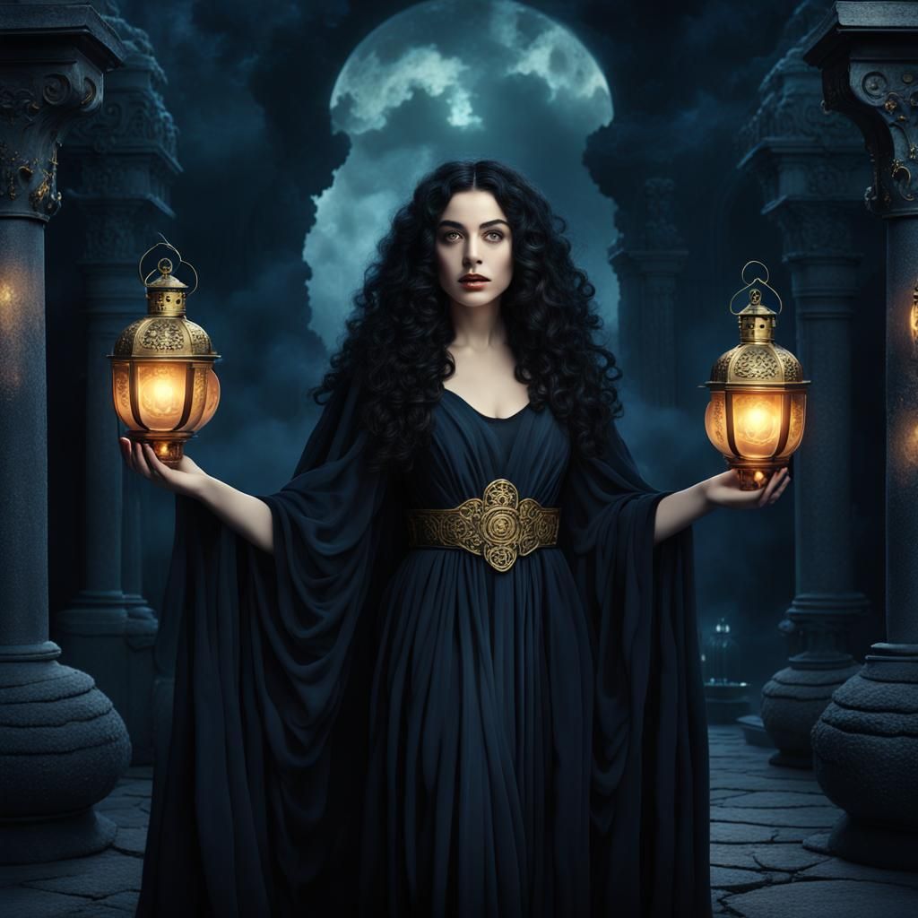 Greek Goddess Hekate in the Hades Underworld