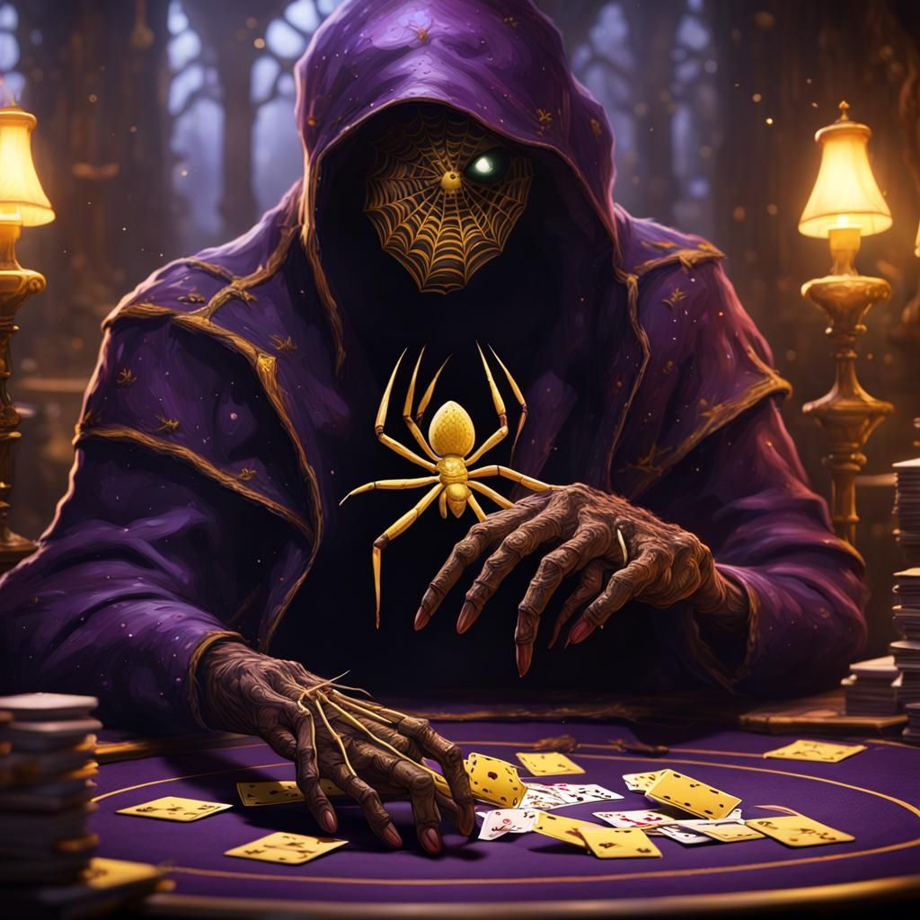 Spider Plays Poker: Dark Fantasy Concept Art