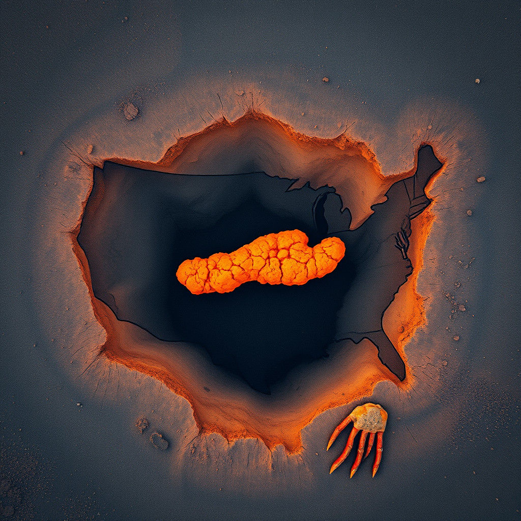 Cheeto Puff in Meteor Crater Landscape